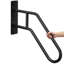 画像をギャラリービューアに読み込む, Midofar Wall Mount Handrail Metal Stairs Railing for Outdoor Step Handrails Black Safety Grab Bars for Garage, Porch, Garden 1 to 3 Steps Stairs (1 Inch Diameter Pipe, 28.7 Inch Length)
