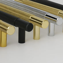 Load image into Gallery viewer, Knurled Cabinet Pulls – Modern Aluminum Drawer Handles in Polished Chrome, 128mm &amp; 160mm Hole Centers
