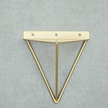 Load image into Gallery viewer, Rustic Black Iron Shelf Brackets - Heavy-Duty Triangular Structure Shelf Support
