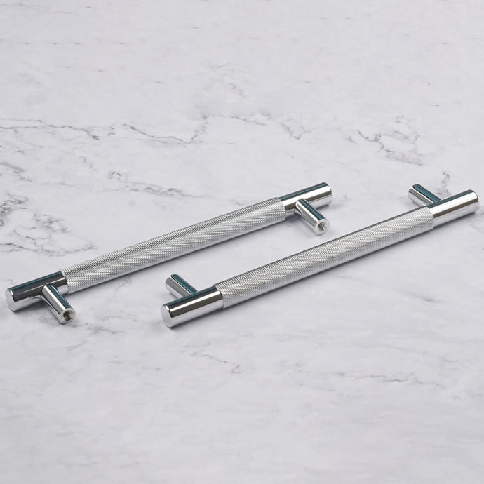 Close-up of aluminum alloy knurled handle with anti-slip texture