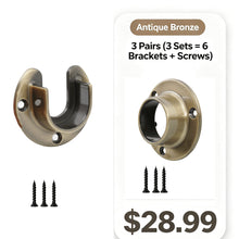 이미지를 갤러리 뷰어에 로드 , Closet Pole Sockets – Zinc Alloy Rod End Supports Fits 1-1/4 Inch Rods
