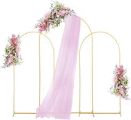Gold Metal Arch Backdrop Stand Set of 3 (7.2FT, 6.6FT, 6FT) – Wedding Backdrop Arch Frame for Ceremony, Party & Event Decoration