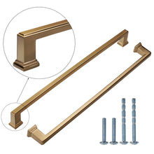 画像をギャラリービューアに読み込む, 10個パック、シャンパンブロンズ引き出しハンドル - キャビネットハンドル - ゴールドキッチンキャビネットハンドル、亜鉛合金6.3インチキャビネットハードウェアキッチンおよびバスルームキャビネットキャビネットハンドル、モダンハードウェアハンドル
