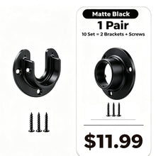 이미지를 갤러리 뷰어에 로드 , Brushed Nickel Closet Pole Sockets Open Closed Flange Brackets 1 Pair
