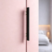 Load image into Gallery viewer, Bedroom closet door application of the Mist Silver Internal Handle Adapter Set for hidden pulling.
