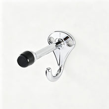 Load image into Gallery viewer, Close-up angled view of the Triumph Hardware polished chrome zinc alloy dual-function door hook
