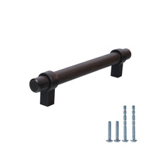 Cargar imagen en el visor de la galería, Paquete de 10 tiradores de bronce aceitado para gabinetes con barra en T: barra de hierro macizo con patas de aleación de zinc, distancia entre ejes de 96 mm, 128 mm, 160 mm y 192 mm. Tiradores de bronce para cajones de cocina y gabinetes.
