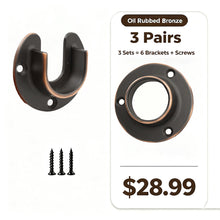 이미지를 갤러리 뷰어에 로드 ,  Oil Rubbed Bronze Closet Pole Sockets Open Closed Flange Supports 3 Pairs
