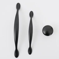 Matte Black Cabinet Pulls & Knobs – Zinc Alloy Handles, 96mm / 128mm / Single Hole, Modern Minimalist Furniture Hardware, 10 Pack