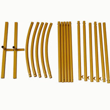 Cargar imagen en el visor de la galería, Gold Metal Arch Backdrop Stand Set of 3 (7.2FT, 6.6FT, 6FT) – Wedding Backdrop Arch Frame for Ceremony, Party &amp; Event Decoration
