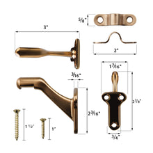 画像をギャラリービューアに読み込む, Midofar 3 Pack,3&quot; Heavy Duty handrail Bracket Champagne Bronze,Stair Railing Bracket DIY Easy Installation Hardware
