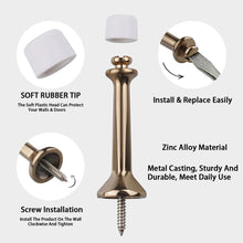 Load image into Gallery viewer, Champagne Bronze Adjustable Zinc Alloy Heavy Duty Door Stop 3&quot; with Soft Plastic Tips, Pack of Two, Triumph Hardware
