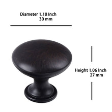 Load image into Gallery viewer, Cabinet 5 Pieces Of Oil Rubbed Bronze 1-3/16 Inch (30mm) Round Knobs, Bar Cabinet Door Handle, Dresser Zinc Alloy Single Hole Cabinet Handle Triumph Hardware
