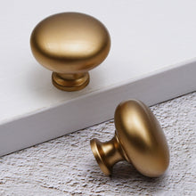 Load image into Gallery viewer, Dressing Table Single Hole Lemon Gold Cabinet Handle, Wardrobe Door Drawer Round Knob 1-17/64 Inch (32 mm) 5 Pieces Of Bedroom Drawer Furniture door Handle Triumph Hardware
