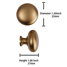 Load image into Gallery viewer, Dressing Table Single Hole Lemon Gold Cabinet Handle, Wardrobe Door Drawer Round Knob 1-17/64 Inch (32 mm) 5 Pieces Of Bedroom Drawer Furniture door Handle Triumph Hardware
