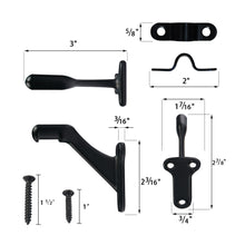 画像をギャラリービューアに読み込む, Matter Black Standard Metal Handrail Brackets, L3inch * W2inch * H2-7/8inch - Pack of 3 - Zinc Alloy Stair Rail Brackets - Triumph Hardware
