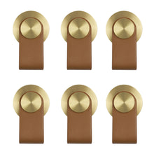 Load image into Gallery viewer, European Leather Drawer Furniture Handles Leather Cabinet Knob Handles &amp; Kitchen Cabinet Door Handles 6 Pack Handle Hardware Dresser Handles Triumph Hardware
