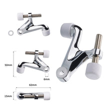 Load image into Gallery viewer, Hinged Pin Door Stops, Decorative Industrial Wall Mount Door Stops 2-Pack Adjustable Heavy Duty Door Stops 2-3/8&quot;x15/16&quot;, Poliashed Chrome By Hard/White Rubber Mat Triumph Hardware
