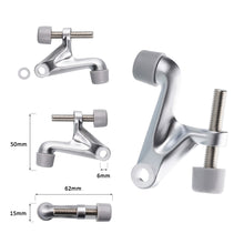 画像をギャラリービューアに読み込む, Industrial Wall Mounted Door Top 2-Pack Adjustable Heavy Duty Door Stop Hinge Pin Door Stop, Decorative 2-3/8&quot;x15/16&quot;, Dull Nickel/Grey Rubber Pad Triumph Hardware
