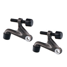 画像をギャラリービューアに読み込む, 2-Pack Hinged Pin Door Stops, Adjustable Heavy Duty Door Stoppers 2-3/8&quot;x15/16&quot;, Oil Rubbed Bronze /Black Rubber Pad Triumph Hardware
