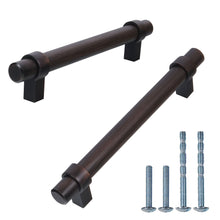 Load image into Gallery viewer, Cabinet Handle 10 Pieces Oil Rubbed Bronze Handle 5-3/64&quot;(128mm) - (Iron + Zinc Alloy) Suitable For Kitchen and Closet Doors Assembled Drawer Handle Triumph Hardware
